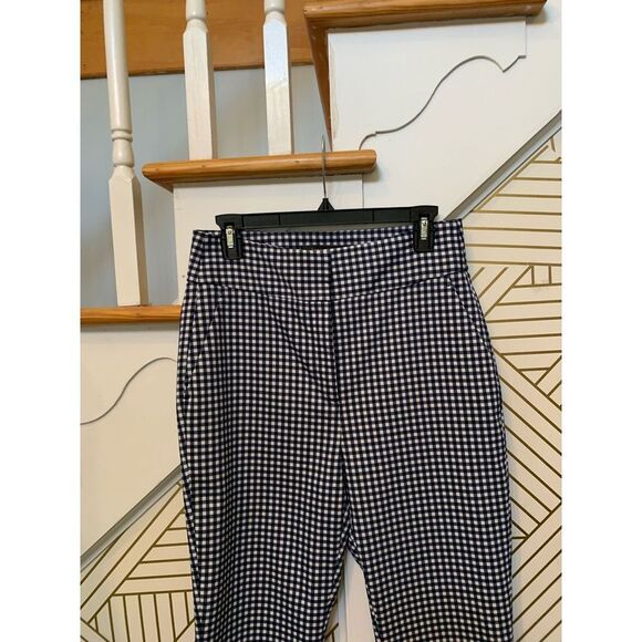 Zara Women Graham Business Pants Blue and White - Picture 4 of 7